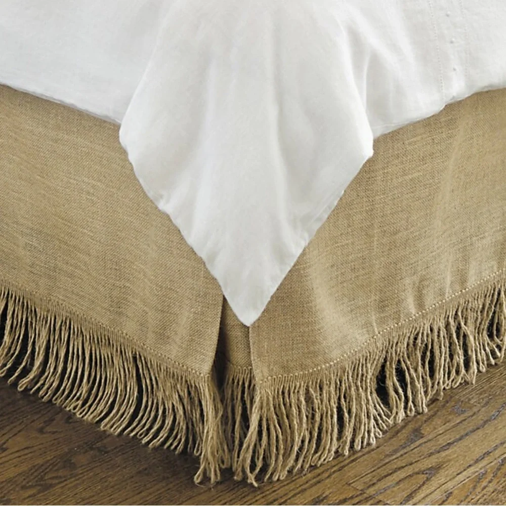 Jute Bohemian Full size bed skirt NEW
